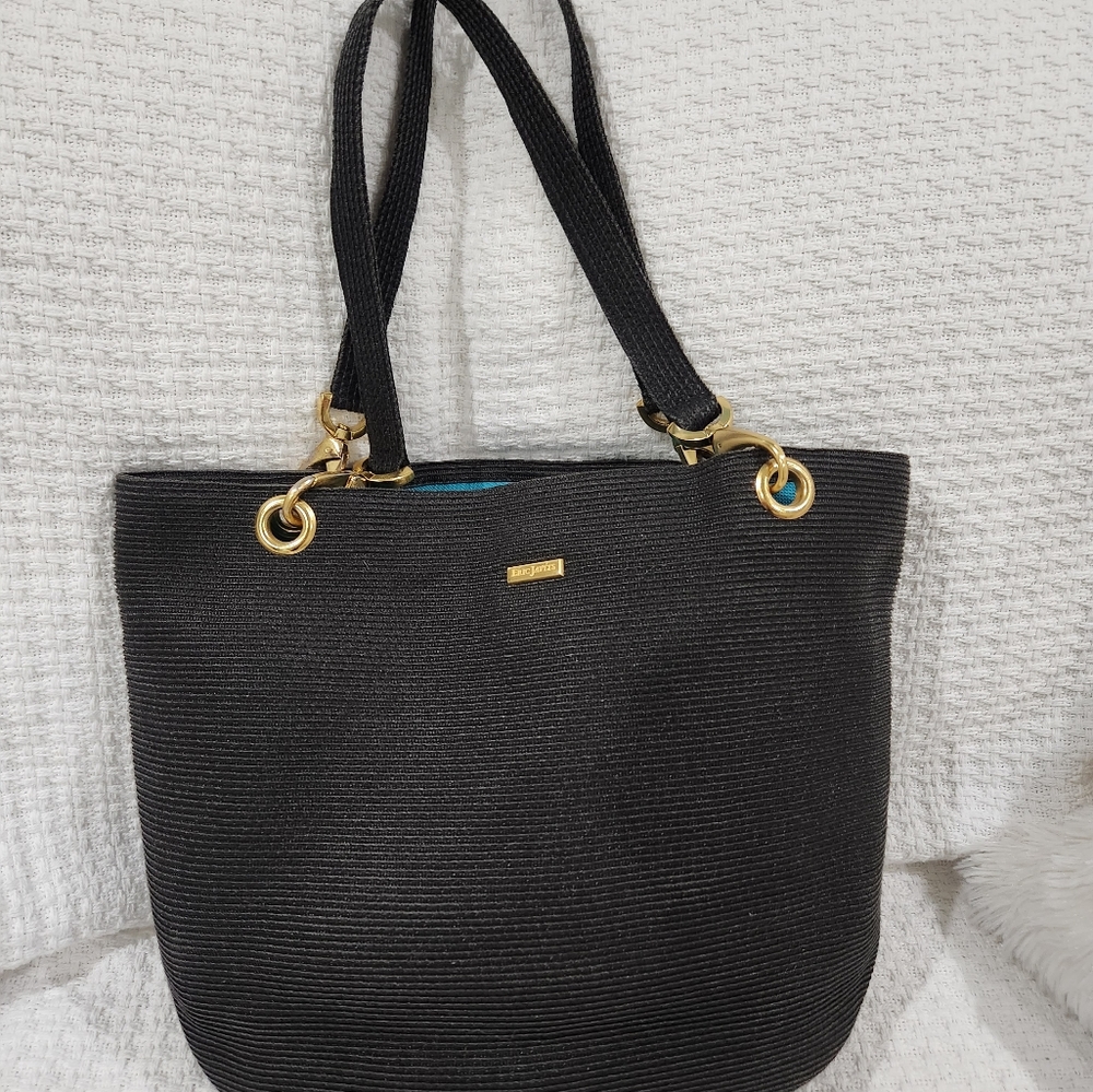 ERIC JAVITS TOTE BAG. RAFFIA BAG, STRAW BAG EUC - Picture 1 of 12